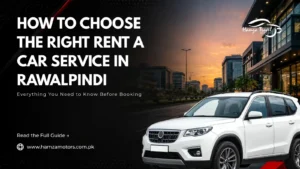 Customer selecting a rental car in Rawalpindi with professional chauffeur for airport transfers, business travel, and family trips.