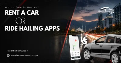 Professional chauffeur with a rental car in Islamabad compared with ride hailing services for airport transfers, business travel, family trips, and northern Pakistan tours.